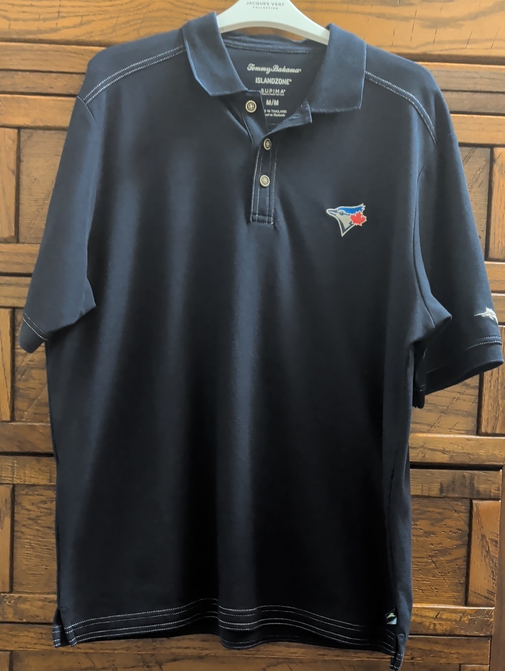 Tommy Bahama Navy Polo with Embroidered Blue Jays Logo
